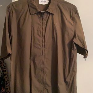 Diamond zip front shirt